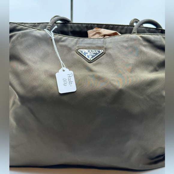 Prada - Authentic - Canvas Olive colored Shoulder /Tote Bag - Picture 16 of 16